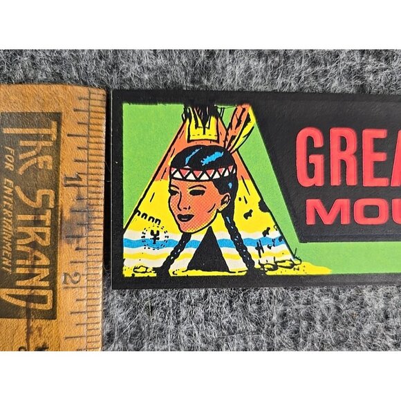 Vtg Great Smoky Mountains Bumper Sticker Small Native American Bear - Picture 5 of 6